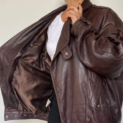 Dark Burgundy Bomber leather jacket