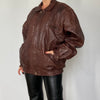 Brown Bomber leather jacket