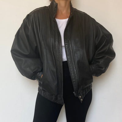 Bomber leather jacket