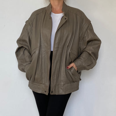 Light brown Bomber leather jacket