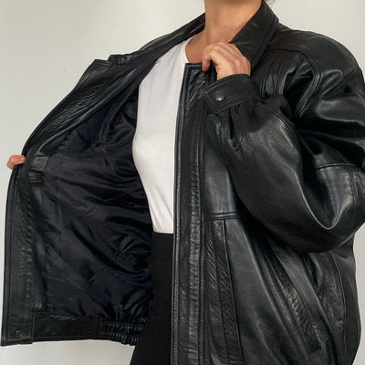 Bomber leather jacket