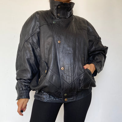 Black Bomber leather jacket