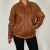 Brown Bomber leather jacket