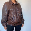 Dark brown Bomber leather jacket