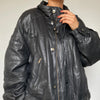 Parka leather jacket