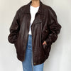 Vintage brown leather Bomber jacket