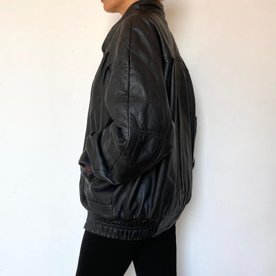 Bomber leather jacket