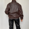 Dark Burgundy Bomber leather jacket