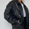 Black Bomber leather jacket