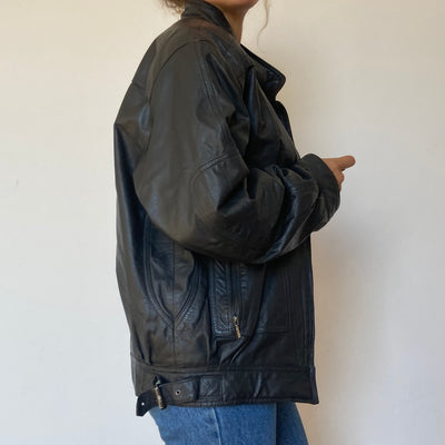 Bomber leather jacket