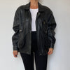 Black Bomber leather jacket