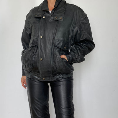 Bomber leather Vest-Jacket