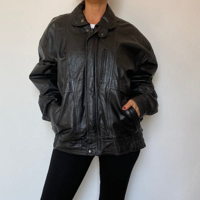 Bomber leather jacket