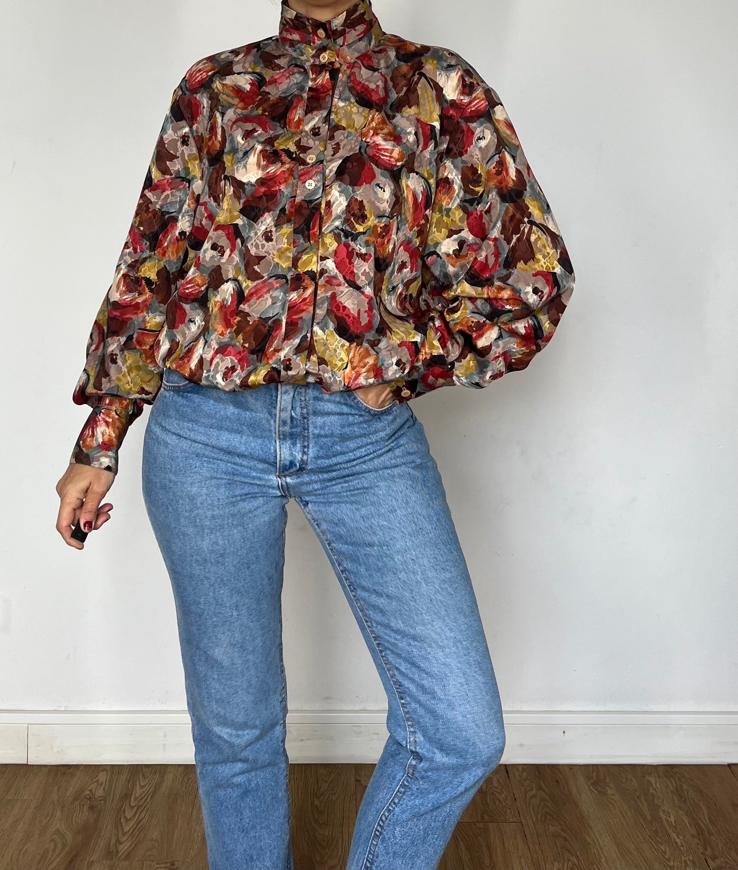 Vintage Abstract floral blouse