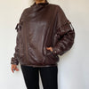 Dark Burgundy Bomber leather jacket