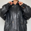 Parka leather jacket