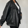 Black Bomber leather jacket