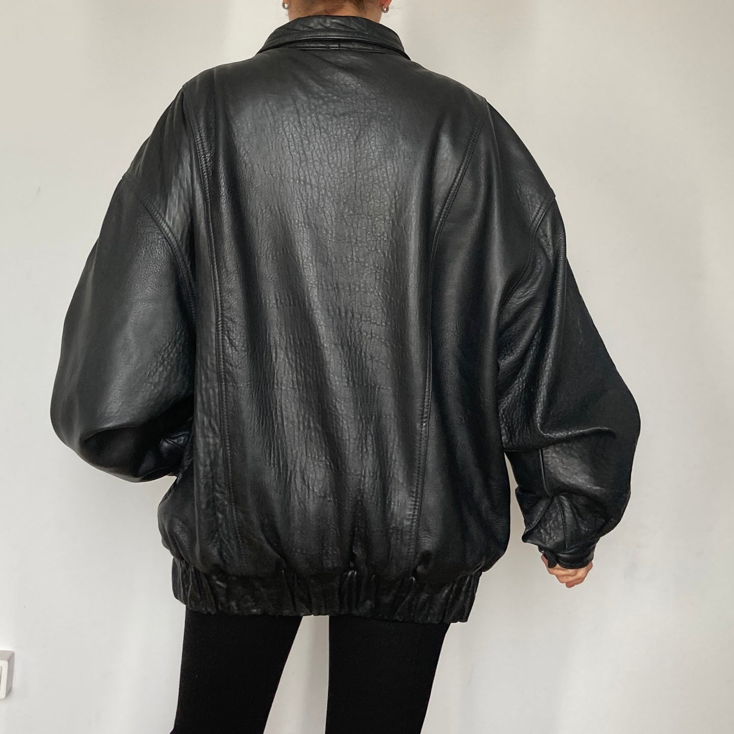 Black Bomber leather jacket