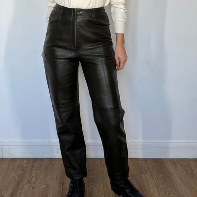 Dark Green Leather trousers