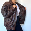 Dark brown Bomber leather jacket