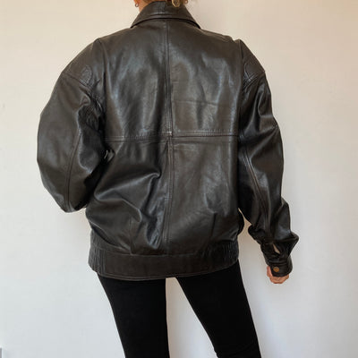 Bomber leather jacket