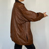 Brown Parka leather jacket