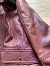 Burgundy Bomber leather jacket