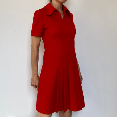 Red Pleated Dress