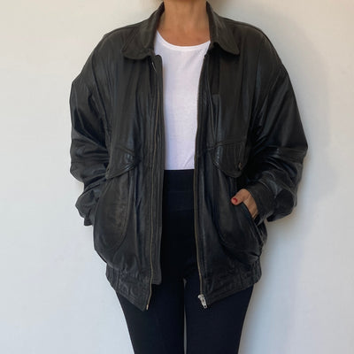 Bomber leather jacket