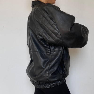 Black Bomber leather jacket