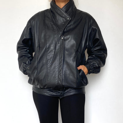 Bomber leather jacket