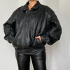 Black Bomber leather jacket