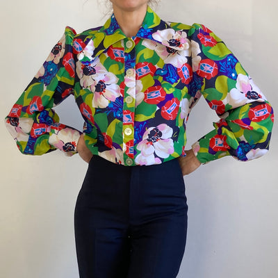 Retro Floral Blouse