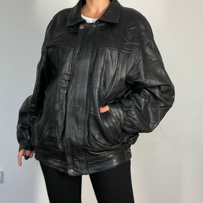 Bomber leather jacket