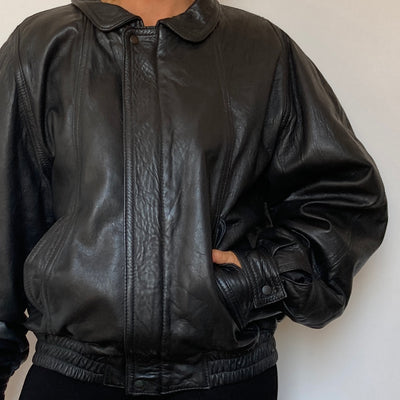 Bomber leather jacket