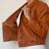 Crop leather jacket