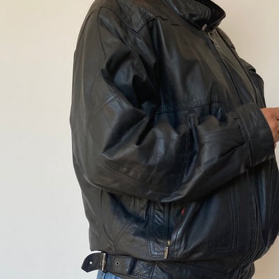 Bomber leather jacket