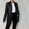 Crop black Leather Blazer