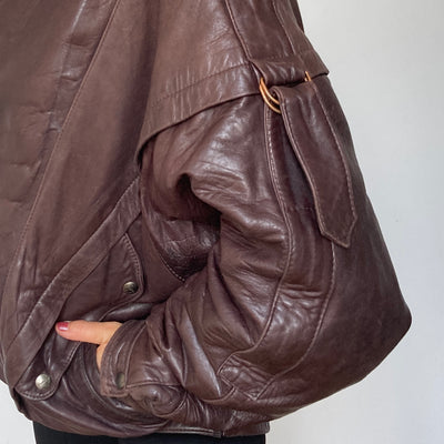 Dark Burgundy Bomber leather jacket