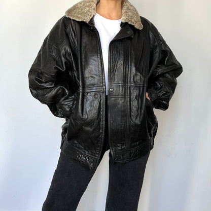 Vintage Aviator Sherpa bomber Jacket