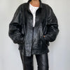 Black Bomber leather jacket