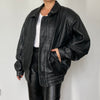 Black Bomber leather jacket