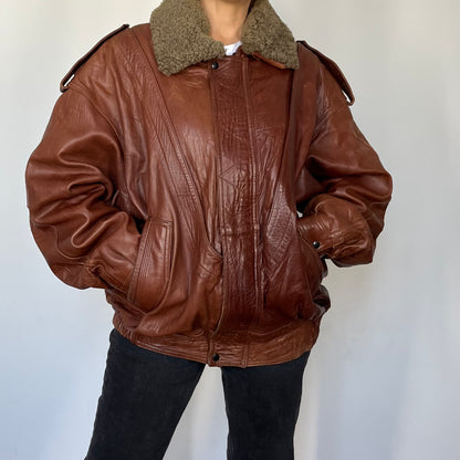 Vintage Aviator Sherpa bomber Jacket