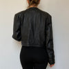 Crop leather jacket