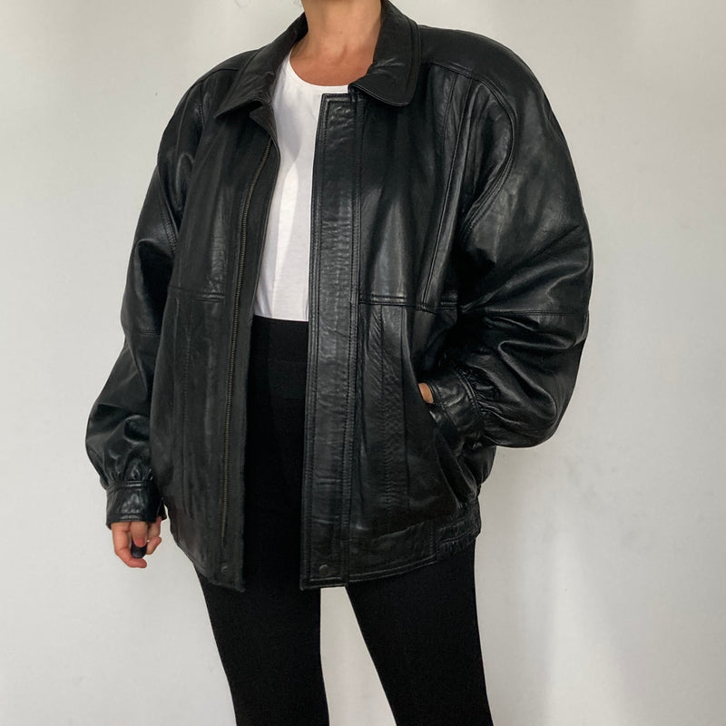 Bomber leather jacket