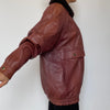 Burgundy Bomber leather jacket