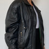 Black Bomber leather jacket