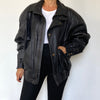 Black Bomber leather jacket