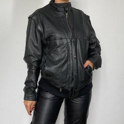 Bomber leather Vest-Jacket