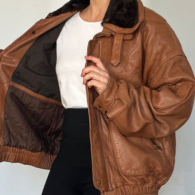 Aviator brown Bomber jacket